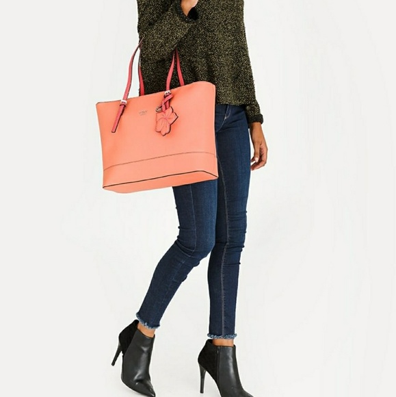 coral guess purse